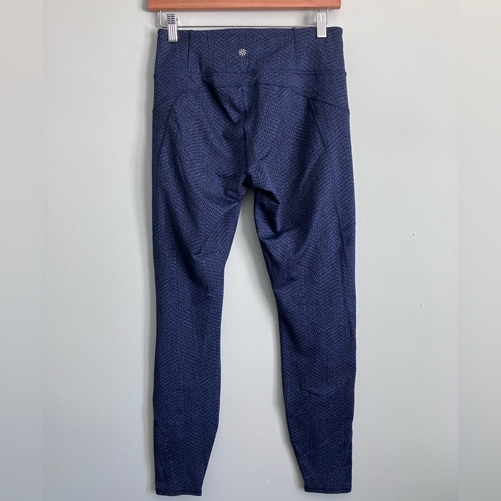 ATHLETA Blue/Black Ranier High Rise Textured Legging Size S - Picture 8 of 16